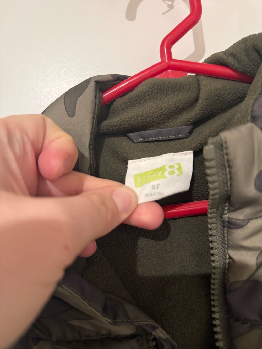 Crazy 8 Camo Puffer Vest in Olive & Dark Green - Picture 4 of 5